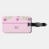Rosa Moderne Blumen Gepäckanhänger (Rückseite horizontal)