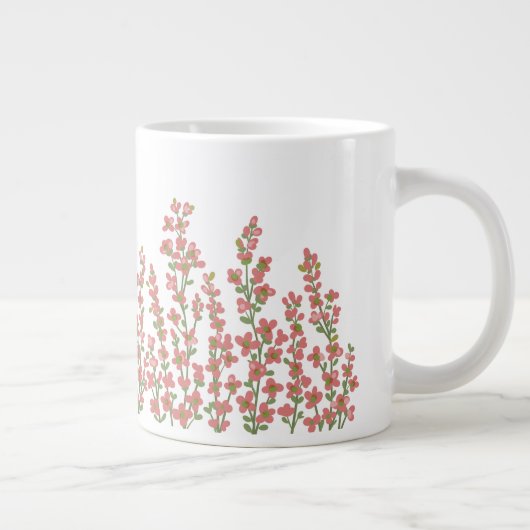 Rosa Moderne Blumenblüten Jumbo-Tasse (Rechts)