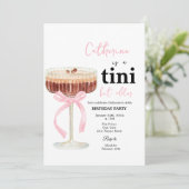 Rosa moderne Bogen Kaffee Cocktail Geburtstag Einladung (Stehend Vorderseite)