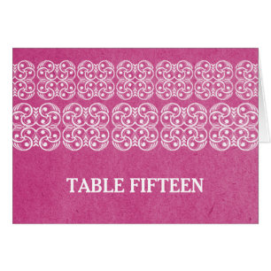 Rosa Moderne Bohemische Tischnummer Card