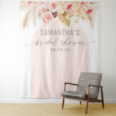 Rosa Moderne Bohobampen mit floraler Kulisse Wandteppich (Beispiel)