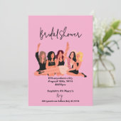 rosa moderne Brautdusche Karte (Stehend Vorderseite)