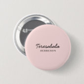 Rosa moderne Brautjungfern-Schrift-Design Button (Vorne & Hinten)