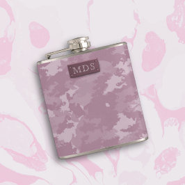 Rosa Moderne Camouflage Camouflage Mit Monogramm F Flachmann