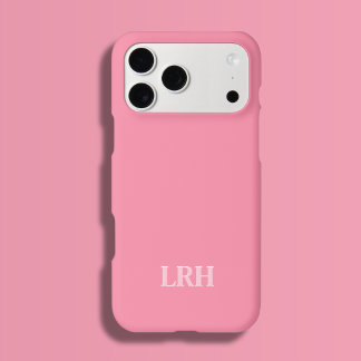 Rosa moderne doppelte einfache Anfangsmonogramm iPhone 15 Pro Hülle