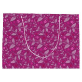 Rosa Moderne Elegante Große Geschenktüte (Rückseite)