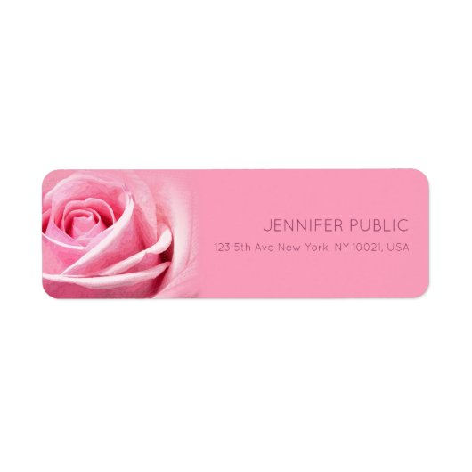 Rosa Moderne Elegante Schlichte Rücksendeadresse (Vorne)