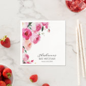 Rosa moderne Floral Bat Mitzwa  Serviette (Beispiel)