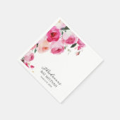Rosa moderne Floral Bat Mitzwa  Serviette (Ecke)