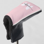 Rosa moderne girly Schrift-Monogramm Golf Headcover (3/4 Vorderseite)