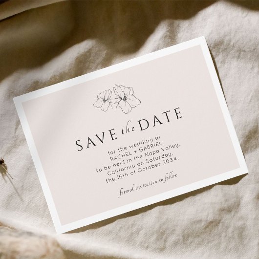 Rosa | Moderne Gold Floral Flat Rette Save The Date