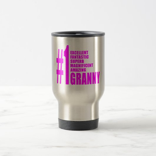 Rosa moderne Grannien: Nummer eins Reisebecher (Mittel)