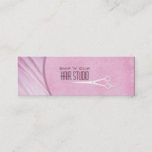 Rosa Moderne Haare Stylist Salon Schere Mini Visitenkarte