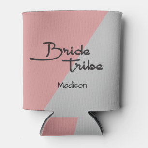 Rosa moderne handgeschriebene Schrift Braut Tribe Dosenkühler