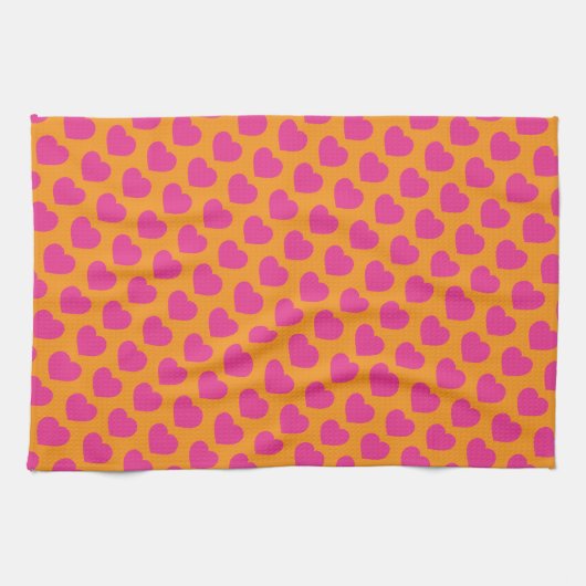 Rosa moderne Herzliebesschreiben Spaß Geschirrtuch (Horizontal)