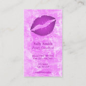 Rosa Moderne Imitate Textur Lila Lippen Visitenkarte (Vorderseite)