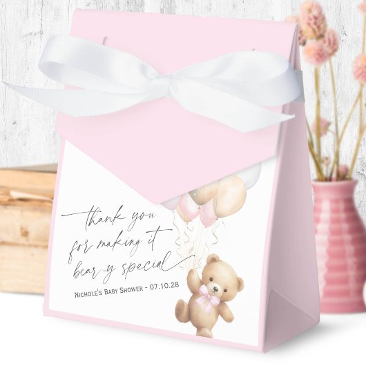 Rosa Moderne Kalligraphie Bearly wait Dusche Geschenkschachtel