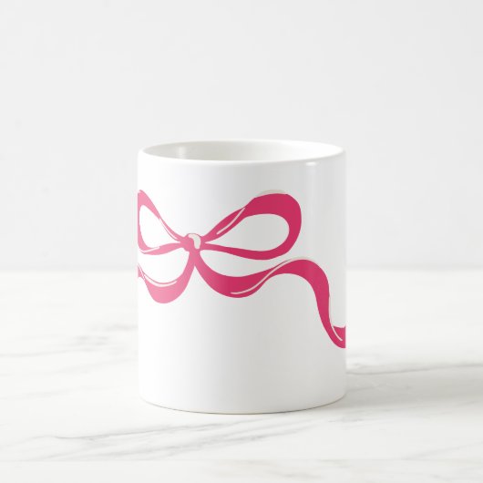Rosa Moderne klassische Bows Urlaub Kaffeetasse (Mittel)