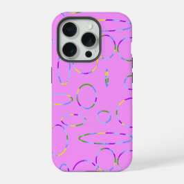 Rosa moderne Kreise Schleifen iPhone 15 Pro Hülle