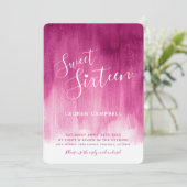 Rosa Moderne Kunst Einladungen 16 . Geburtstag (Stehend Vorderseite)