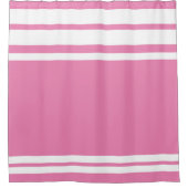Rosa: Moderne Linien in Weiß Duschvorhang (Vorderseite)