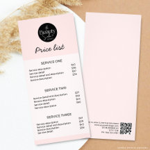 Rosa moderne Logo QR Friseursalon Preisliste