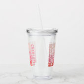 Rosa moderne mädchenhafte Retro 60er Jahre einfach Acryltrinkbecher (Links)