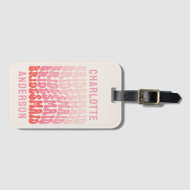 Rosa moderne mädchenhafte Retro 60er Jahre einfach Gepäckanhänger