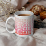 Rosa moderne mädchenhafte Retro 60er Jahre einfach Kaffeetasse<br><div class="desc">Rosa und rot gürtelretro einfache 60er Jahre coole vibes bachelorette Wochenende Bachelorette Party Zubehör</div>