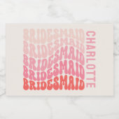 Rosa moderne mädchenhafte Retro 60er Jahre einfach Schaumweinetikett (Einzelnes Label)