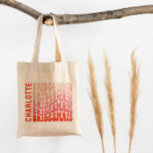 Rosa moderne mädchenhafte Retro-60er Jahre einfach Tragetasche