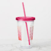 Rosa moderne mädchenhafte Retro-Trauzeugin der 60e Acryltrinkbecher (Links)