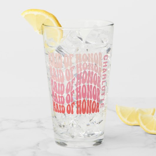 Rosa moderne mädchenhafte Retro-Trauzeugin der 60e Glas (Vorderseite Ice)