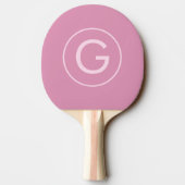 Rosa Moderne Minimal-Monogramm Girly Personalisier Tischtennis Schläger (Rückseite)