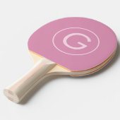 Rosa Moderne Minimal-Monogramm Girly Personalisier Tischtennis Schläger (Vorderseite)