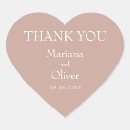 Rosa Moderne Minimalistische Hochzeit Herz-Aufkleber