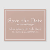 Rosa moderne Minimalistische Hochzeit rettet das D Magnetkarte (Vorderseite)