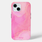 Rosa Moderne Mit Monogramm Case-Mate iPhone Hülle (Rückseite)