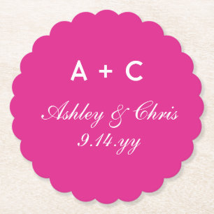 Rosa Moderne Personalisierte Hochzeitsempfehlung G Untersetzer