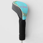 Rosa moderne Schrift girly Monogramm Name  Golf Headcover (angewinkelt)