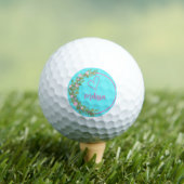 Rosa moderne Schrift girly Monogramm Name Golfball (Insitu T-Shirt)
