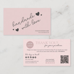 Rosa moderne Schrift QR-Code, Danke Kerze Visitenkarte
