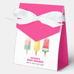 Rosa Moderne Sommer Popcice Cream Baby Dusche Geschenkschachtel