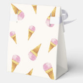 Rosa Moderne Sommerschotte Eiscreme Babydusche Geschenkschachtel (Rückseite)