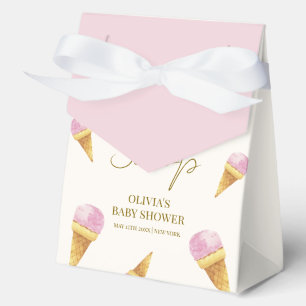 Rosa Moderne Sommerschotte Eiscreme Babydusche Geschenkschachtel