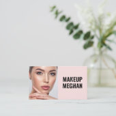 Rosa moderne soziale Icon-QR-Code-Foto-Makeup Visitenkarte (Stehend Vorderseite)