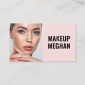 Rosa moderne soziale Icon-QR-Code-Foto-Makeup Visitenkarte (Vorderseite)