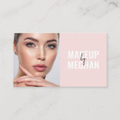 Rosa moderne soziale Icon-QR-Code-Foto-Makeup Visitenkarte (Vorderseite)