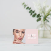 Rosa moderne soziale Icon-QR-Code-Foto-Makeup Visitenkarte (Stehend Vorderseite)