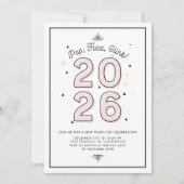 Rosa Moderne Typografie 2022 Silvesterfest Party Einladung (Vorderseite)